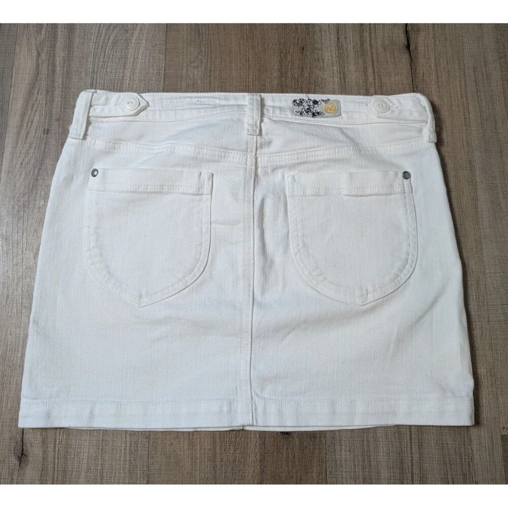 AG Adriano Goldschmied Size 28 White Denim Mini Skirt Utility Pockets USA Y2K